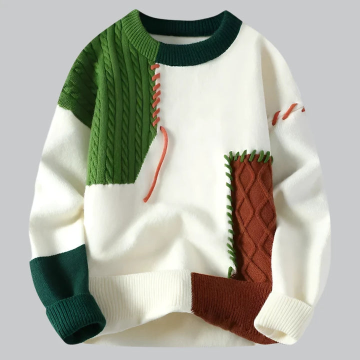 Fusion - Patchwork Knit Pullover