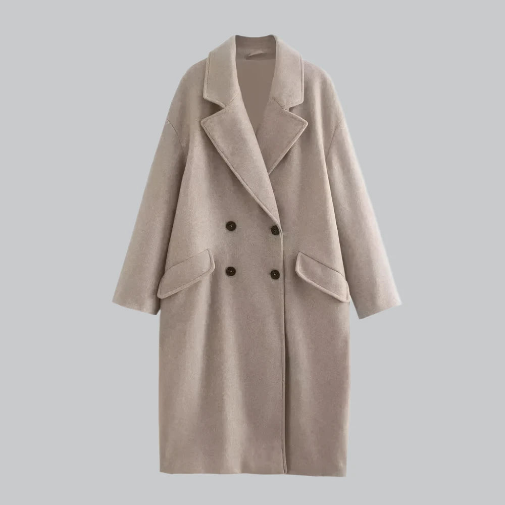 Scarlett - Double-Breasted Tweed Trench Coat