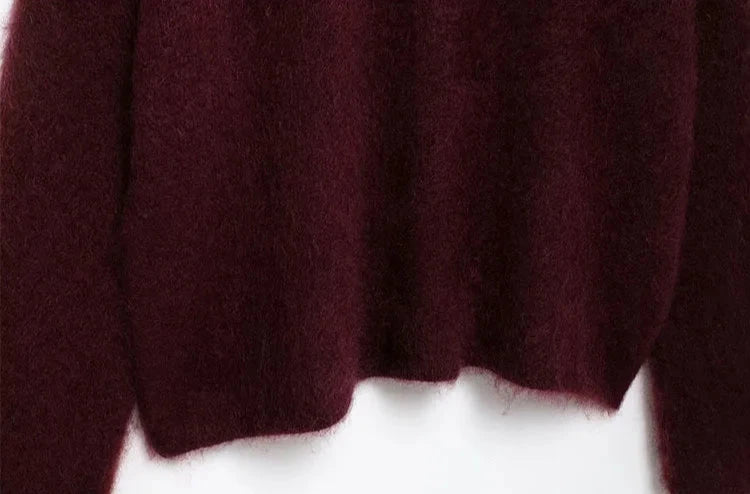 Lydia - Claret Knitted Pullover Sweater