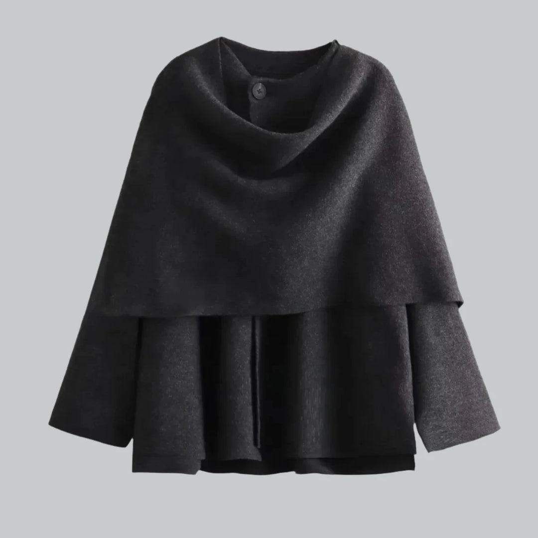 Elara - Asymmetric Knit Scarf Coat