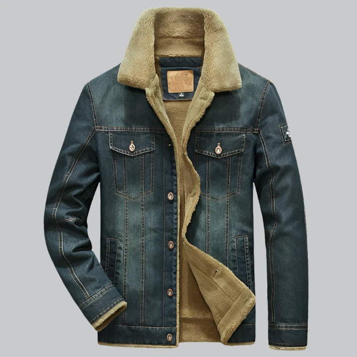 Mason - Men's Fleece-Lined Denim Winter Jacket