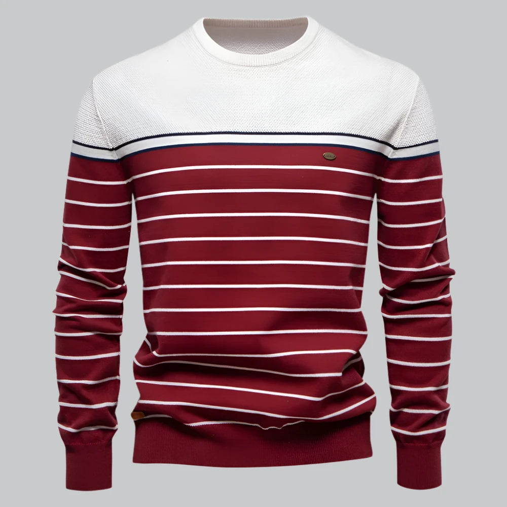 Andrew - Striped Casual Knit Sweater