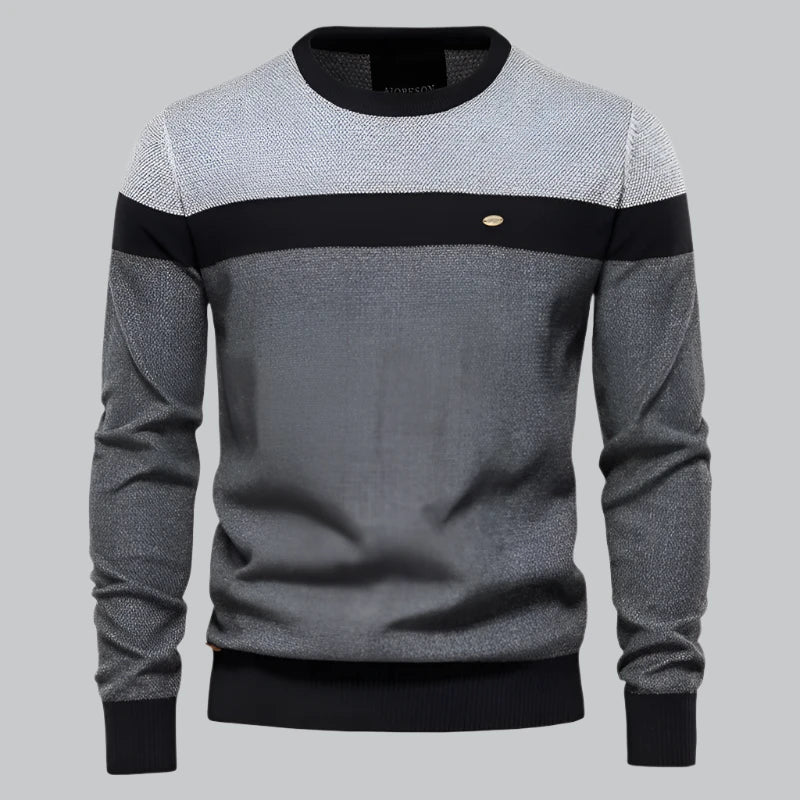 Cole - Spliced Cotton Knit Sweater