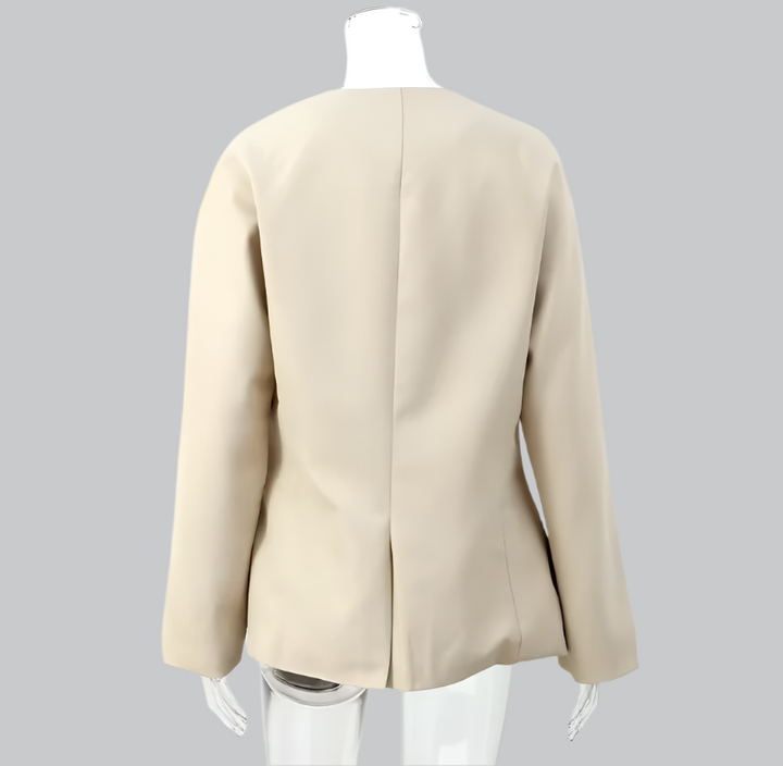 Vivian - Women's V-Neck Tailored Blazer with Waist Detail