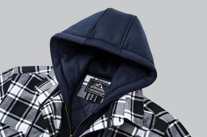 Logan - Flannel Shirt Jacket with Detachable Hood