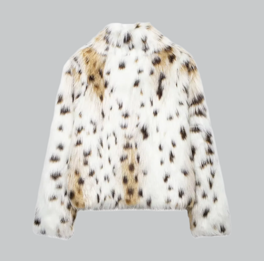 Luna - Faux Fur Leopard Print Coat