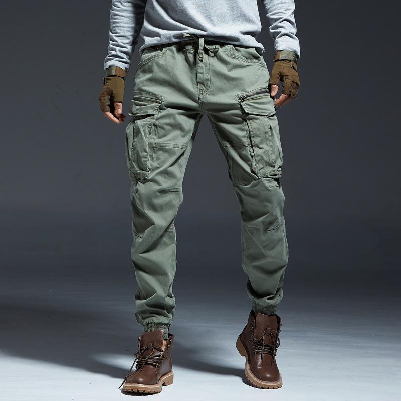 Mason - Elastic Waist Cotton Cargo Pants