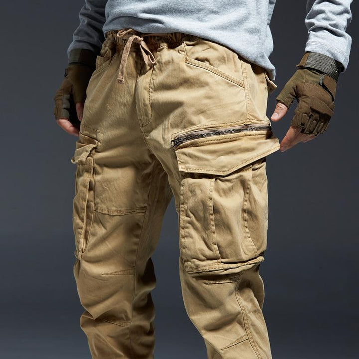 Mason - Elastic Waist Cotton Cargo Pants